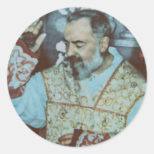 Sticker Rond Saint Padre Pio