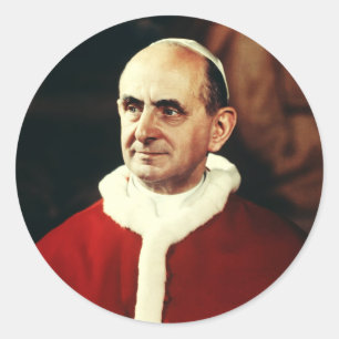 Sticker Rond Saint Pape Paul VI chef de l'Église catholique 