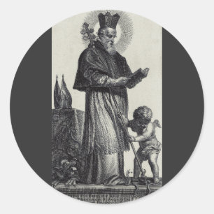Sticker Rond Saint Patrick Apôtre d'Irlande Art monochrome