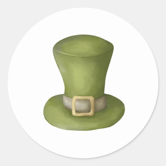 Sticker Rond Saint Patrick Elf casquette clip art (Devant)