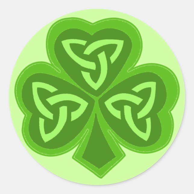 Sticker Rond Saint Patrick, Shamrock celte (Devant)