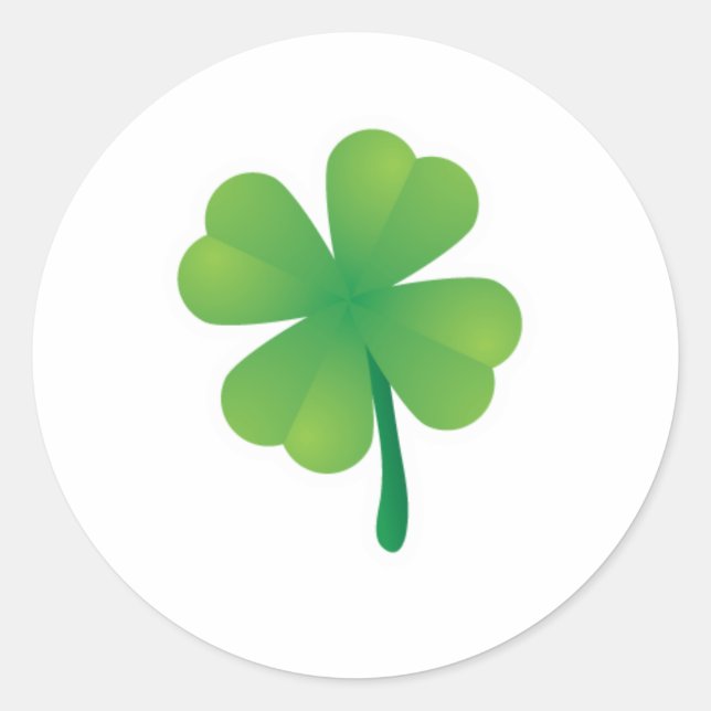 Sticker Rond Saint Patrick, Shamrock lumineux (Devant)