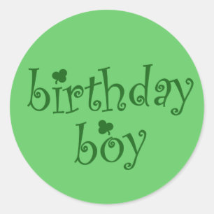 Sticker Rond Saint Patrick's Birthday Boy avec Shamrock