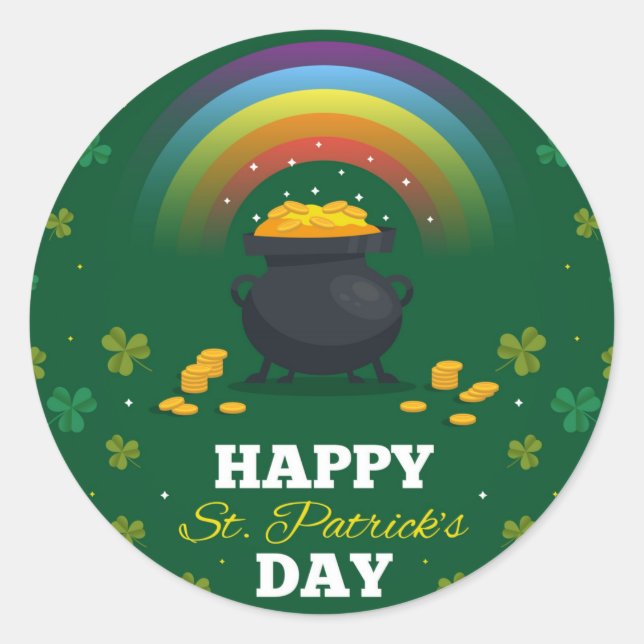 Sticker Rond Saint Patrick's Day (Devant)