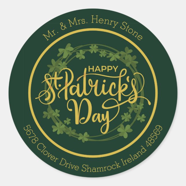 Sticker Rond Saint Patrick's Day (Devant)