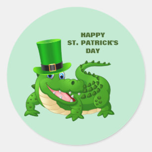 Sticker Rond Saint Patrick's Day Alligator Holiday