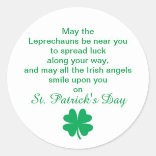 Sticker Rond Saint Patrick's Day Irlandais Bénédiction for Good