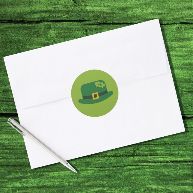 Sticker Rond Saint Patrick's Day Leprechaun Casquette (Créateur téléchargé)