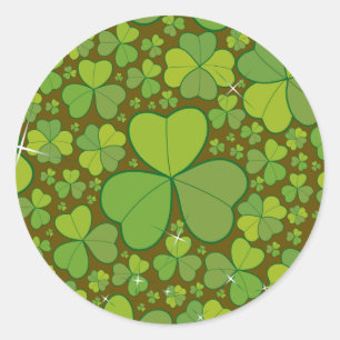 Sticker Rond Saint Patrick's Day Lucky Clovers Shamrock irlanda