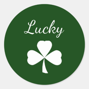 Sticker Rond Saint Patrick's Day Lucky Shamrock Green