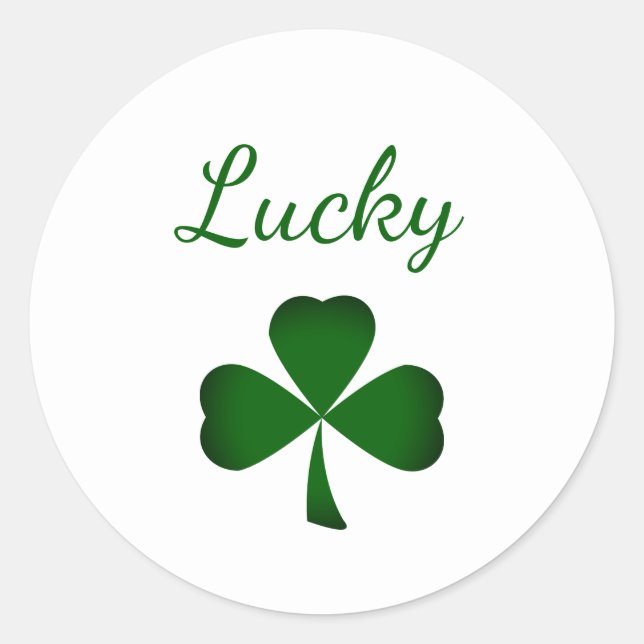 Sticker Rond Saint Patrick's Day Shamrock chanceux (Devant)