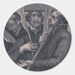 Sticker Rond Saint Paul Miki évangéliste catholique japonais