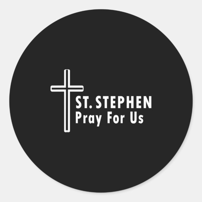 Sticker Rond Saint Stephen Pray For Us Protor Confirmations  (Devant)