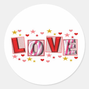 Sticker Rond Saint Valentin amour