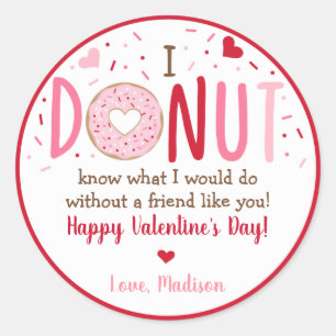 Sticker Rond Saint-Valentin au coeur rose