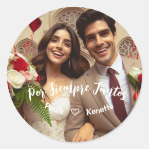 Sticker Rond Saint Valentin Coeurs bonbons Personnalisé Photo E