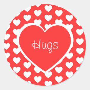Sticker Rond Saint Valentin Coeurs de serres