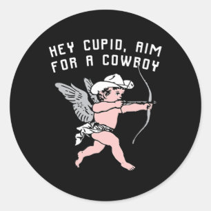Sticker Rond Saint Valentin drôle Hé Cupidon