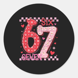 Sticker Rond Saint-Valentin Drôle Six Sept 6 7 Mème Argot Homme