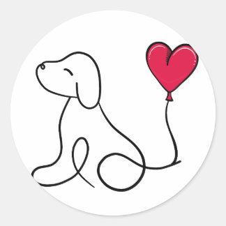 Sticker Rond Saint-Valentin Fête de la Saint-Valentin