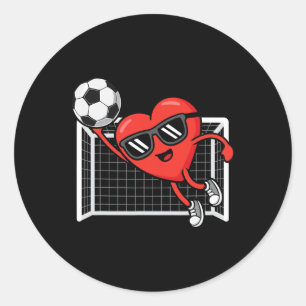 Sticker Rond Saint Valentin Football Drôle Coeur Garçons Hommes