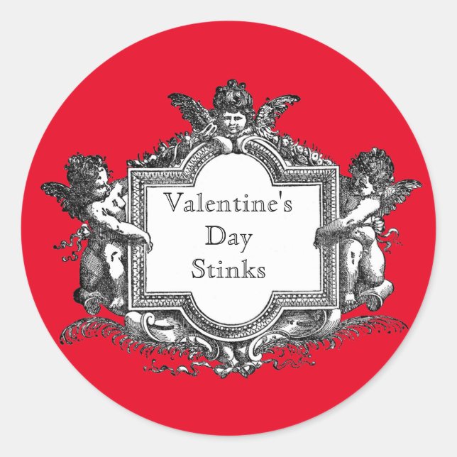 Sticker Rond Saint Valentin pue (Devant)
