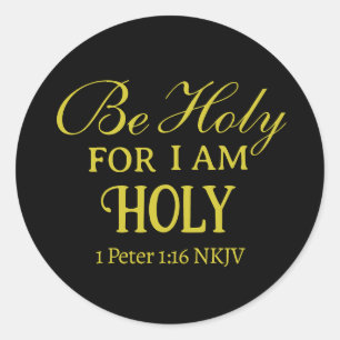 Sticker Rond Saint verset de la Bible noir et or simple chrétie