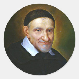 Sticker Rond Saint Vincent De Paul Prêtre Religieux