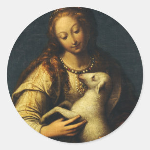 Sticker Rond Sainte Agnès par Orsola Maddalena Caccia