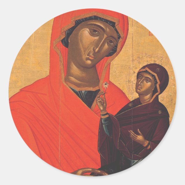 Sticker Rond Sainte Anne avec la Vierge Marie (Devant)