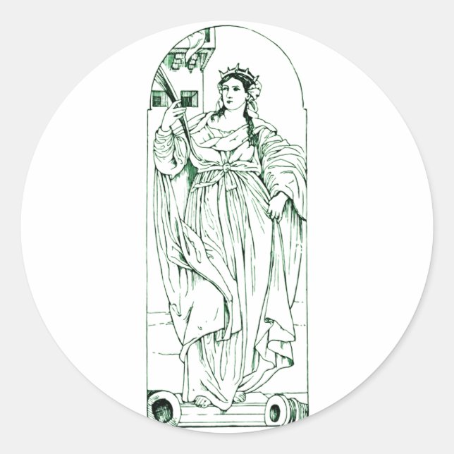 Sticker Rond Sainte Barbara Vierge et martyr (Devant)