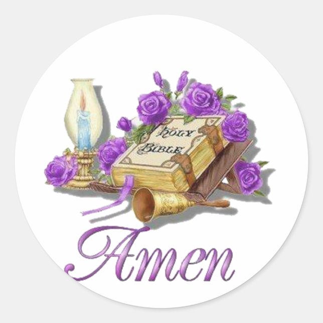 Sticker Rond Sainte Bible Amen (Devant)