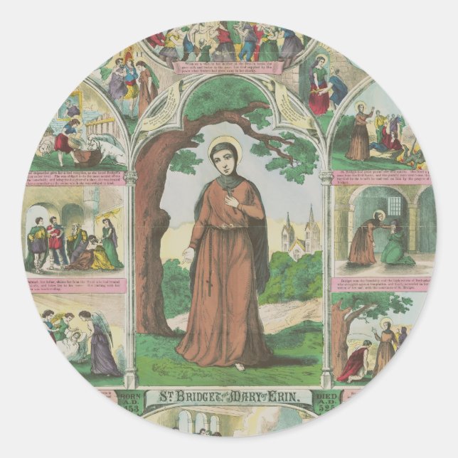Sticker Rond Sainte Brigitte d'Irlande (Devant)