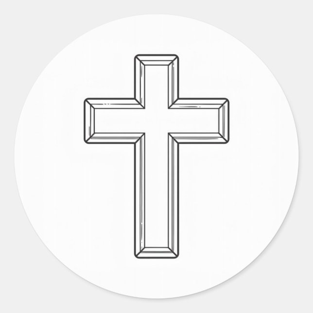 Sticker Rond Sainte Croix et prière (Devant)