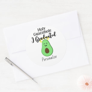 Sticker Rond Sainte Guacamole je suis diplômé joli avocat amusa