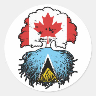 Sticker Rond Sainte-Lucie Sainte-Lucie Canadian Canada Tree Roo