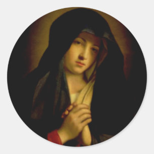 Sticker Rond Sainte Vierge Marie dans le chagrin