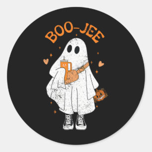Sticker Rond Saison Cute Ghost Halloween Boujee Boo Jee