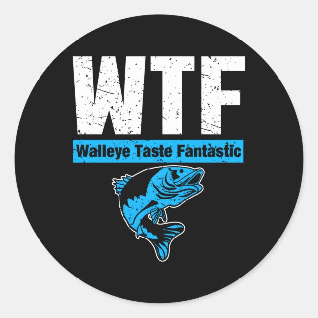 Sticker Rond Saison de la pêche à Walleye (Devant)