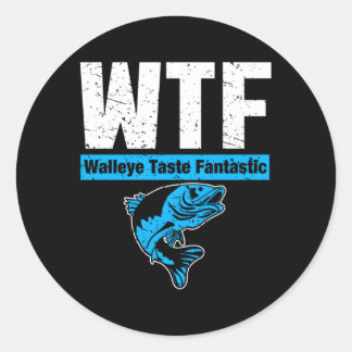 Sticker Rond Saison de la pêche à Walleye