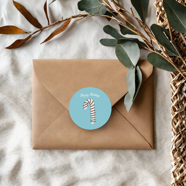 Sticker Rond Saison de vacances Sucre de canne artistique Salut (Créateur téléchargé)