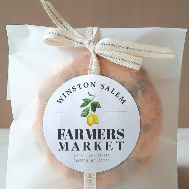 Sticker Rond Saison du citron | Farmers Market Custom City (Créateur téléchargé)