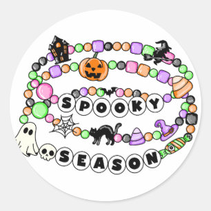 Sticker Rond Saison Éffrayante Preppy Halloween Bracelet d'amit