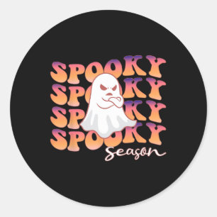 Sticker Rond Saison Éffrayante super quelques bots Halloween
