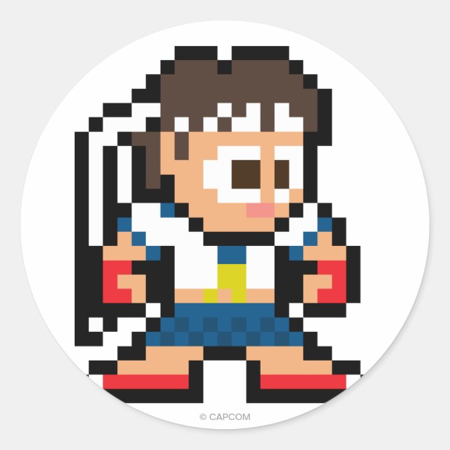 Sticker Rond Sakura 8 bits (Devant)