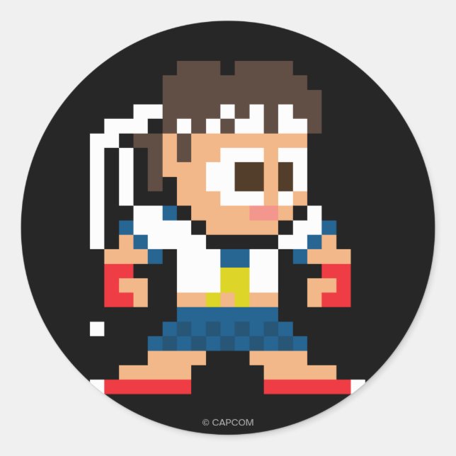 Sticker Rond Sakura 8 bits (Devant)