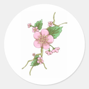 Sticker Rond Sakura Blossoms