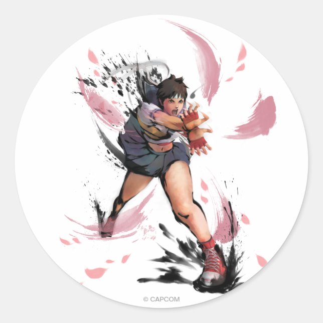 Sticker Rond Sakura Hadoken (Devant)