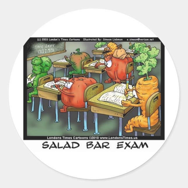 Sticker Rond Salad Bar Exam Drôle Cadeaux Tee - shirt Mugs & Pl (Devant)