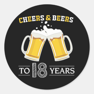 Sticker Rond Salades et bières à 18 ans